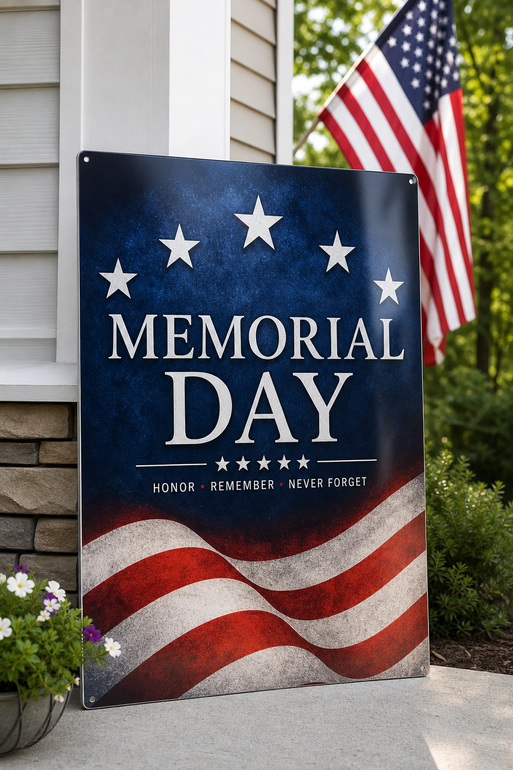 Memorial Day outdoor Maxmetal seasonal sign